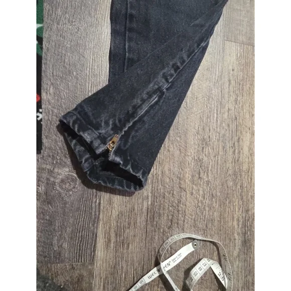 Vintage Bongo Jeans Women Size 13 Mom Jeans Black Wash Y2K Zipper Ankle - Picture 9 of 12